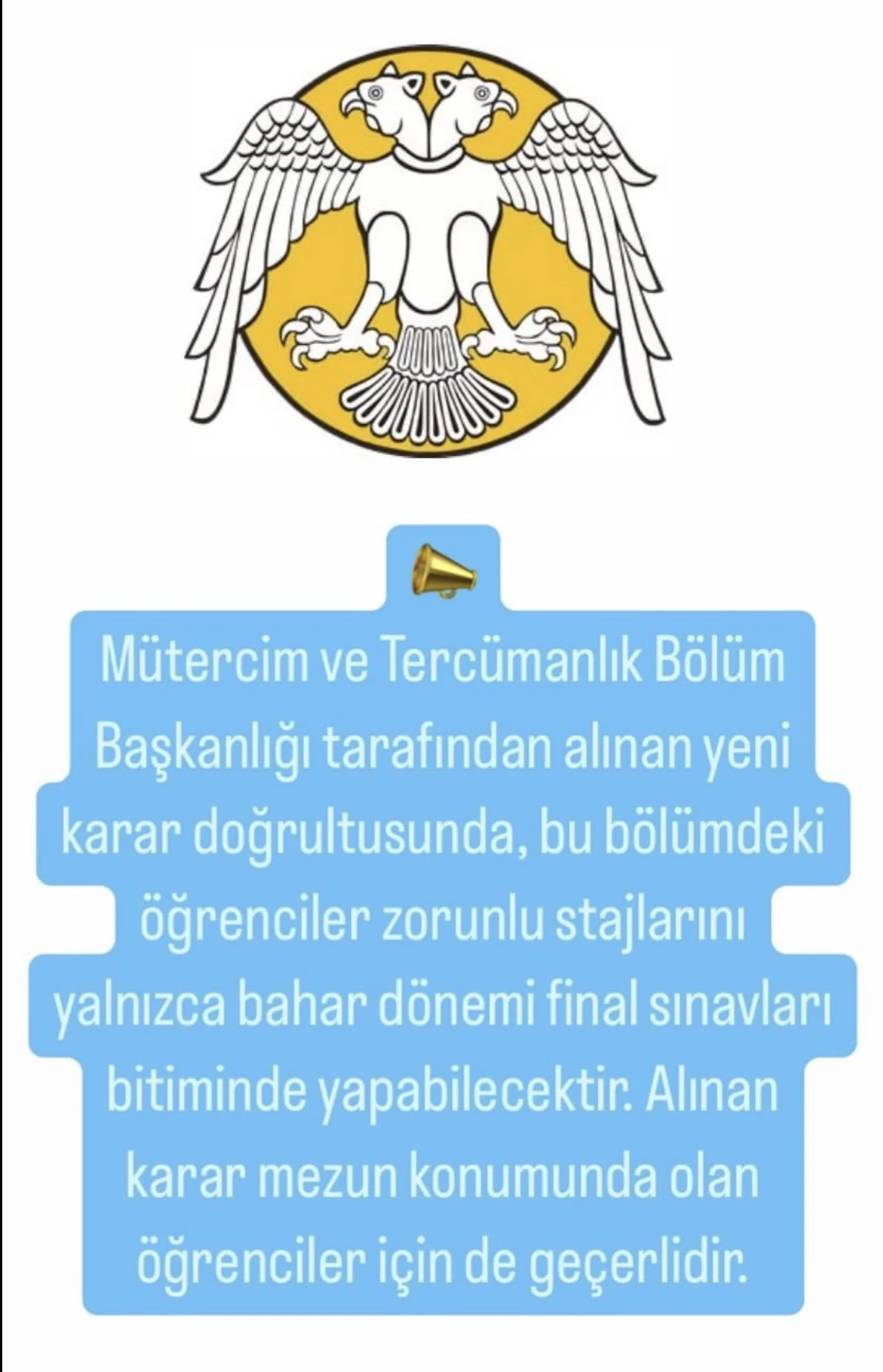 Staj Duyurusu 